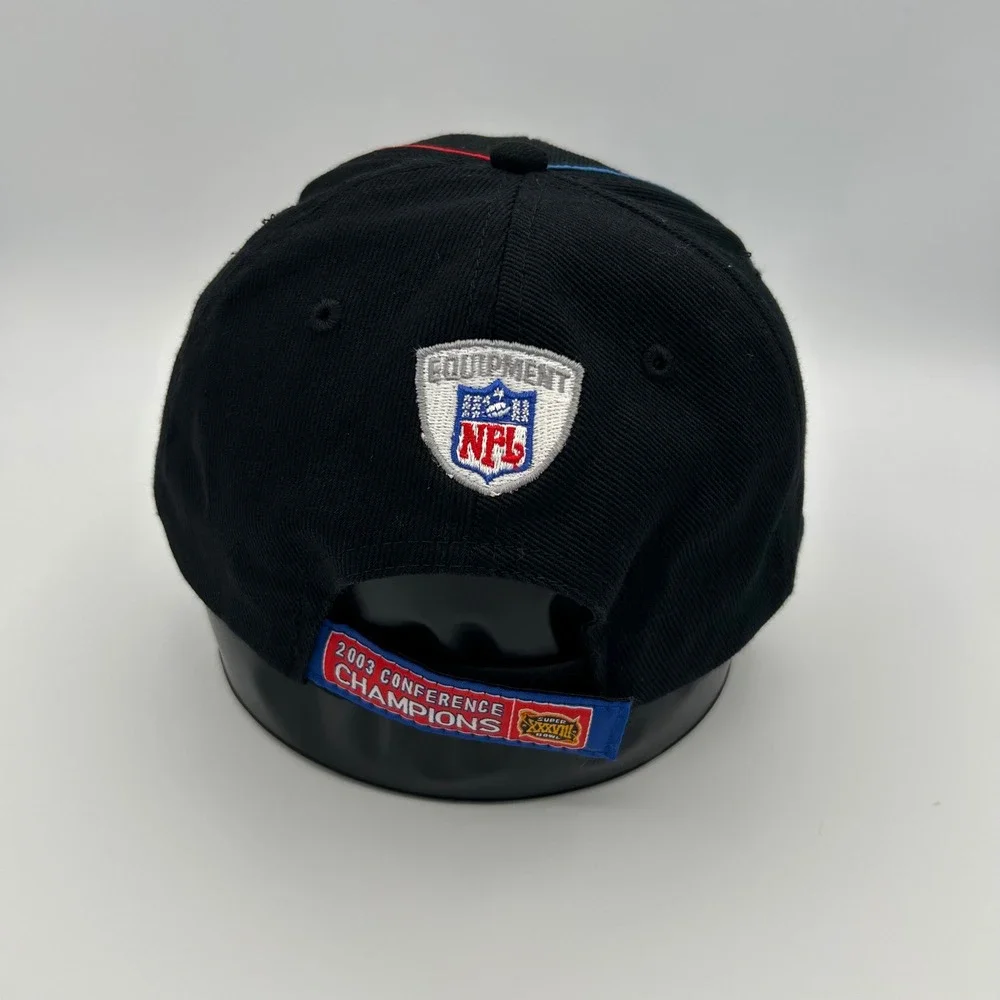 Carolina‎ Panthers 2003 NFC Champions Reebok Hat Mens OSFM Black Red Blue Sporty